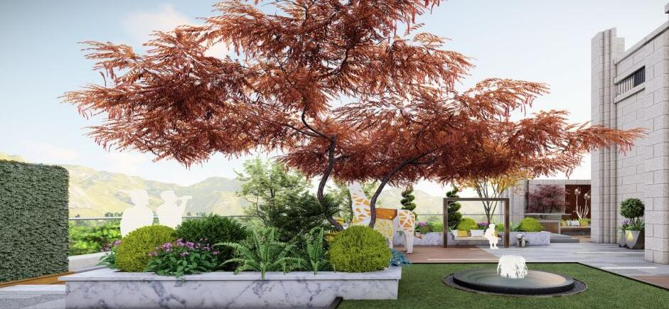 上海别墅屋顶花园景观设计